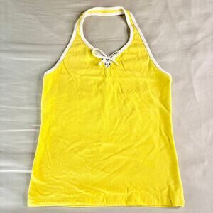 Y2K Yellow Halter Neck Tank Top XS